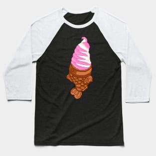 Taiyaki Ice Cream Pixel Baseball T-Shirt